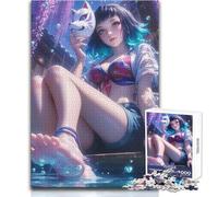1000 Piece Jigsaws for Adults Anime Girl Fox Beauty Toy Intellectual Game Analysis And Logic Gift For Birthdays Size 38x52cm