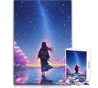 1000 Piece Jigsaws for Adults Anime Girl in Kimono Looking at Sky Toy Intellectual Game Analysis And Logic Gift For Birthdays Size 50x75cm
