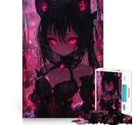1000 Piece Jigsaws for Adults Anime Girl with Red Eyes Fine Edge Craft Thinking Fun Game Relax Game Play Birthday Hobby Gift (38x26cm)