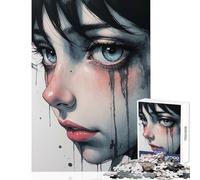 1000 Piece Jigsaws for Adults Anime Girl with Tears Puzzles for Teenagers Pattern Assembly Educational Challenge Toy Intellectual Game (50x75cm)
