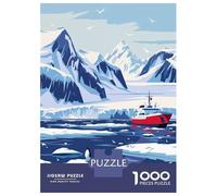 1000 Piece Jigsaws for Adults Antarctica Landscape with Penguins Puzzle for Adults Brain Teaser Game Precision Cutting Challenging To Complete 52x38cm/1000pcs