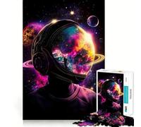 1000 Piece Jigsaws for Adults Astronaut in Space Fine Edge Craft Thinking Fun Game Relax Game Play Birthday Hobby Gift (38x52cm)