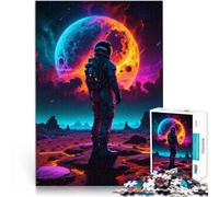 1000 Piece Jigsaws for Adults Astronaut Looking Horizon Denksportaufgabe für einzigartiges Herausforderungsspiel52x38cm