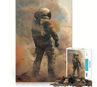 1000 Piece Jigsaws for Adults Astronaut Walking on Mars Fine Edge Craft Thinking Fun Game Relax Game Play Birthday Hobby Gift (38x26cm)