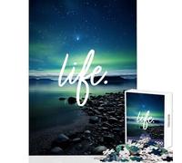 1000 Piece Jigsaws for Adults Aurora Lake Inspiration Puzzles for Teenagers Pattern Assembly Educational Challenge Toy Intellectual Game (38x52cm)