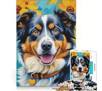 1000 Piece Jigsaws for Adults Australian Shepherds, Brain Teaser Game, Challenging To Complete, Enhance Love between Couples 50x75cm