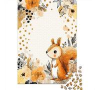 1000 Piece Jigsaws for Adults Autumn Squirrel Illustration Puzzles for Adults Relax Games Difficult Challenge Birthday Present, Gifts, 70x50cm/1000pcs