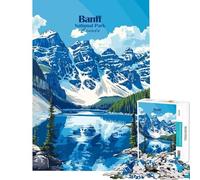 1000 Piece Jigsaws for Adults Banff National Park Poster Jigsaws for Adults Relax Games Presents for Women Birthday Present, Gifts, (Size 38x26cm)