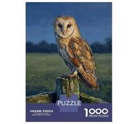 1000 Piece Jigsaws for Adults Barn Owl Perched on A Post Jigsaw for Adults Relax Games Analysis And Logic Gifts for Friends And Family 38x26cm/1000pcs