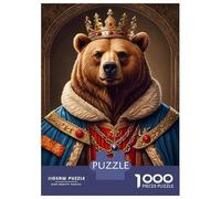 1000 Piece Jigsaws for Adults Bear King Puzzle for Adults Brain Teaser Game Precision Cutting Challenging To Complete 38x26cm/1000pcs