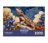 1000 Piece Jigsaws for Adults Bearded Dragon Art Print Puzzles for Adults Relax Games Difficult Challenge Birthday Present, Gifts, 52x38cm/1000pcs