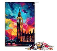 1000 Piece Jigsaws for Adults Big Ben Is Surrounded by SplattersLots of Coloured Puzzles Gifts Birthday Present Gifts for for Teenager Age 14 And Up 75x50cm
