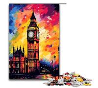 1000 Piece Jigsaws for Adults Big Ben Is Surrounded by SplattersLots of Coloured Puzzles Gifts Birthday Present Gifts for for Teenager Age 14 And Up 75x50cm