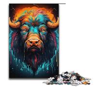 1000 Piece Jigsaws for Adults Bison's Colorful Psychedelic Puzzles Gifts Birthday Present Gifts for for Teenager Age 14 And Up 1000 PCS(38x26cm)