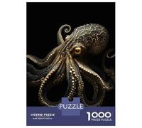 1000 Piece Jigsaws for Adults Black And Gold Octopus Jigsaws for Adults Brain Teaser Game Analysis And Logic Great Gift for Gaming 70x50cm/1000pcs