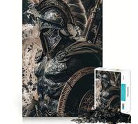 1000 Piece Jigsaws for Adults Black Warrior Armor Neat Fit Decor, Cognitive Fun Play, Peace Game Play, Birthday Activity (38x52cm)