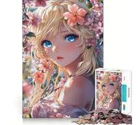 1000 Piece Jigsaws for Adults Blonde Beauty in Blossoms Neat Fit Decor, Cognitive Fun Play, Peace Game Play, Birthday Activity (50x75cm)