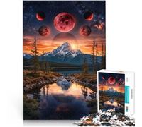 1000 Piece Jigsaws for Adults Blood Moon Spielspielzeug als Familiengeschenk Jedes Stück ist einzigartig Anspruchsvolles Familienspiel52x38cm