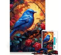 1000 Piece Jigsaws for Adults Blue Bird Red Rose Neat Fit Decor, Cognitive Fun Play, Peace Game Play, Birthday Activity (38x26cm)