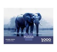 1000 Piece Jigsaws for Adults Blue Elephant in Water Jigsaw for Adults Toy Wall Decor Presents for Women Challenging To Complete 70x50cm/1000pcs