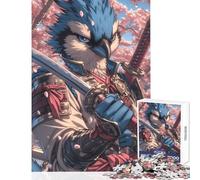 1000 Piece Jigsaws for Adults Blue Jay Samurai Puzzles for Teenagers Pattern Assembly Educational Challenge Toy Intellectual Game (38x26cm)