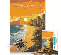 1000 Piece Jigsaws for Adults Brazil Rio De Janeiro Neat Cut Decor Thinking Training Toy Free Time Play Festive Leisure Gift (38x26cm)