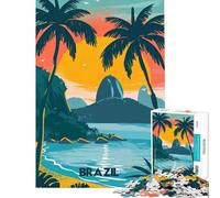 1000 Piece Jigsaws for Adults Brazilian Paradise Fun at Home Activities, Staycation Kill Time Brain Teaser Game Suitable for People Aged 14 And Above (38x26cm)