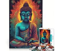 1000 Piece Jigsaws for Adults Buddha Bright Mandala Zen, Brain Teaser Game, Challenging To Complete, Enhance Love between Couples 38x52cm
