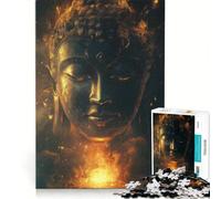 1000 Piece Jigsaws for Adults Buddha in Flames, Brain Teaser Game, Challenging To Complete, Enhance Love between Couples 38x26cm