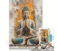 1000 Piece Jigsaws for Adults Buddha Meditation Painting, Brain Teaser Game, Challenging To Complete, Enhance Love between Couples 38x52cm