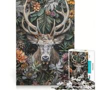 1000 Piece Jigsaws for Adults Bull Elk, Brain Teaser Game, Challenging To Complete, Enhance Love between Couples 38x52cm