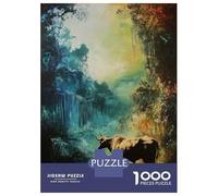 1000 Piece Jigsaws for Adults Bull in A Mystical Forest Jigsaw for Adults Toy Wall Decor Presents for Women Challenging To Complete 70x50cm/1000pcs