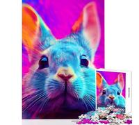 1000 Piece Jigsaws for Adults Bunny Fluorescent Black UV Toy Wall Decor Gift For Birthdays Impossible Game Artists' Collection, Fine Arts Size 38x52cm