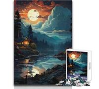 1000 Piece Jigsaws for Adults Cabin by The Lake Enjoyful Peaceful Spare Time Exact Precision Fit Play Toy Size 38x52cm