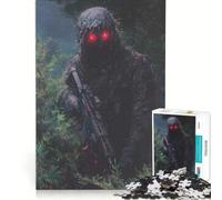 1000 Piece Jigsaws for Adults Camouflaged Soldier, Brain Teaser Game, Challenging To Complete, Enhance Love between Couples 38x52cm