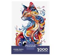 1000 Piece Jigsaws for Adults Cat Pop Art Colorful Puzzles for Adults Relax Games Difficult Challenge Birthday Present, Gifts, 70x50cm/1000pcs