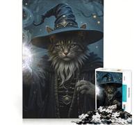 1000 Piece Jigsaws for Adults Cat Wizard Casting A Spell, Brain Teaser Game, Challenging To Complete, Enhance Love between Couples 50x75cm