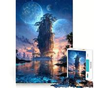 1000 Piece Jigsaws for Adults Celestial Mangrove Spires Clean Edge Game Creative Brain Game Slow Play Fun Christmas Calm Gift (38x52cm)