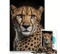 1000 Piece Jigsaws for Adults Cheetah AI Generative Clean Edge Game Creative Brain Game Slow Play Fun Christmas Calm Gift (38x52cm)