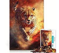 1000 Piece Jigsaws for Adults Cheetah in Motion- Clean Edge Game Creative Brain Game Slow Play Fun Christmas Calm Gift (50x75cm)