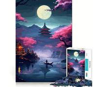 1000 Piece Jigsaws for Adults Cherry Blossom Japan Art Clean Edge Game Creative Brain Game Slow Play Fun Christmas Calm Gift (38x52cm)