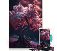 1000 Piece Jigsaws for Adults Cherry Blossom Tree Neat Cut Decor Thinking Training Toy Free Time Play Festive Leisure Gift (38x26cm)