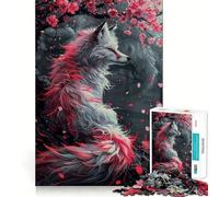 1000 Piece Jigsaws for Adults Cherry Blossom Wolf Clean Edge Game Creative Brain Game Slow Play Fun Christmas Calm Gift (50x75cm)