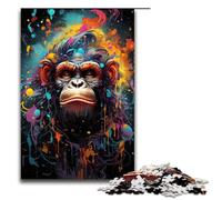 1000 Piece Jigsaws for Adults Color Painting Monkey Jigsaw Puzzle - Challenging Game A Work of Art Suitable for And Teenager 14 And Up 1000 PCS(75x50cm)