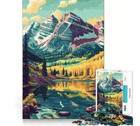 1000 Piece Jigsaws for Adults Colorado Mountain Landscape Fine Cut Art Thinking Skill Game Quiet Time Game Xmas Art Display (38x52cm)