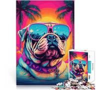 1000 Piece Jigsaws for Adults “Colorful Bulldogs” Made of wood,for 14+ Relaxing games It is ideal as a gift for the whole family。size:50x75cm/14.96x20.47inch
