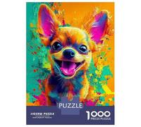 1000 Piece Jigsaws for Adults Colorful Chihuahua Portrait Jigsaws for Adults Brain Teaser Game Analysis And Logic Great Gift for Gaming 70x50cm/1000pcs