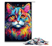 1000 Piece Jigsaws for Adults Colorful Fantasy Flowers And Cats Jigsaw Puzzle - Challenging Game A Work of Art Suitable for And Teenager 14 And Up 1000 PCS(75x50cm)