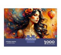 1000 Piece Jigsaws for Adults Colorful Fantasy Woman Art Puzzles for Adults Relax Games Difficult Challenge Birthday Present, Gifts, 52x38cm/1000pcs