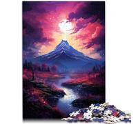 1000 Piece Jigsaws for Adults Colorful Mount Fuji Challenging Game 26x38cm with Matching Poster and Trivia Sheet for teenager 14+